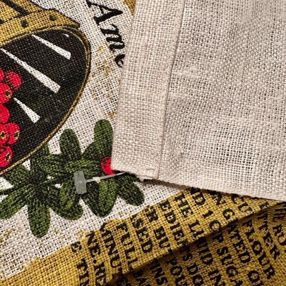 Retro Linen kitchen towel Pilgrim Thanksgiving motif 100%Linen - Picture 6 of 6